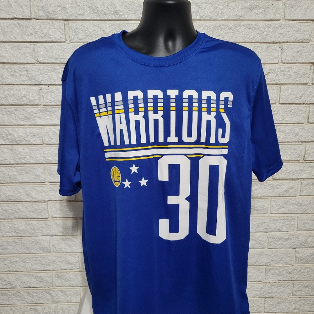 Golden State Warriors XLg # 30 Steph Curry Crewneck Short Sleeve Shirt Blue Gold